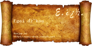 Egei Ákos névjegykártya